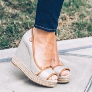 Sparkle Tory Burch Majorca Wedge Sandal Sz. 37.5